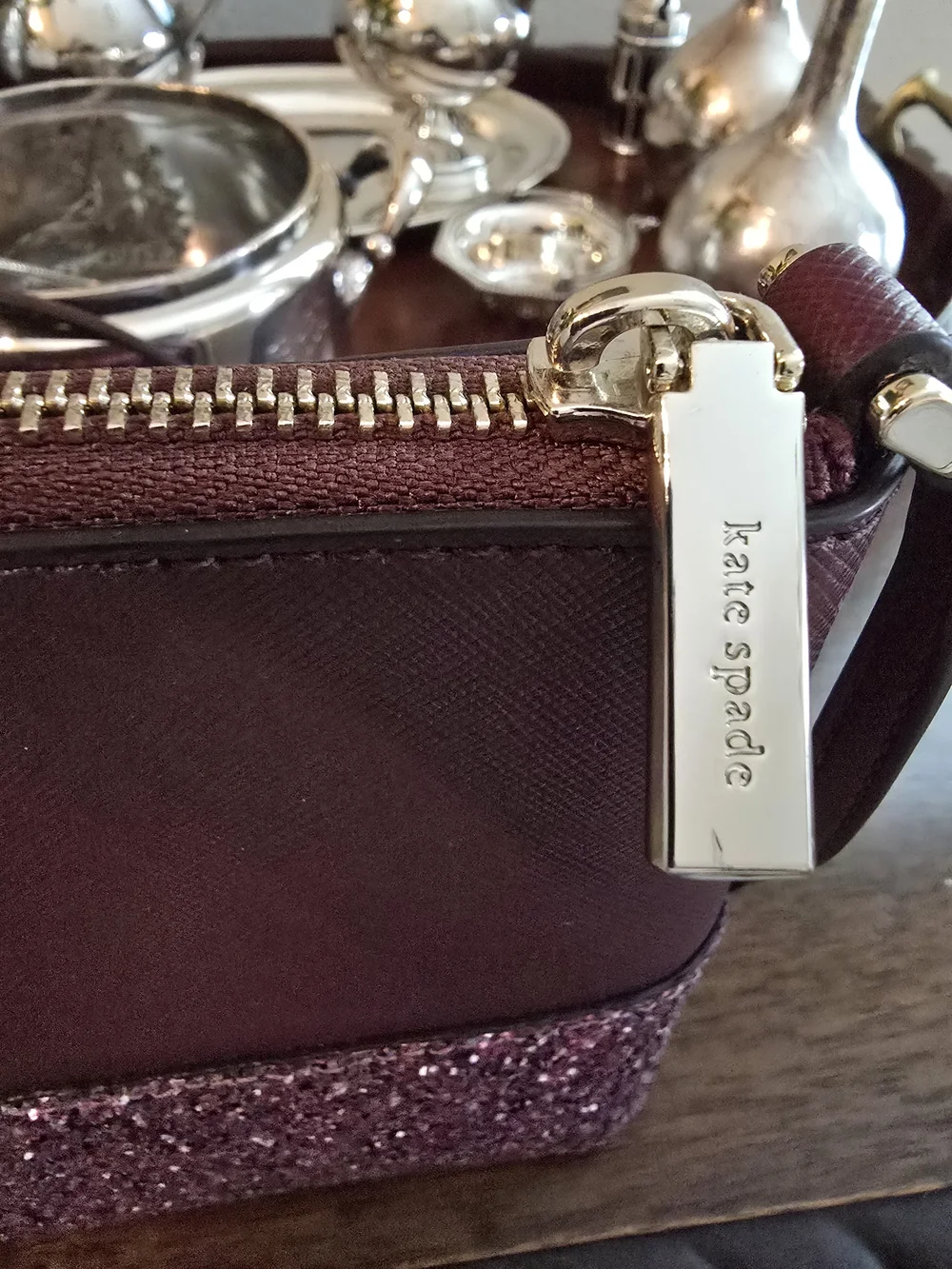 kate spade Plum Two-Tone Glitter Crossbody
